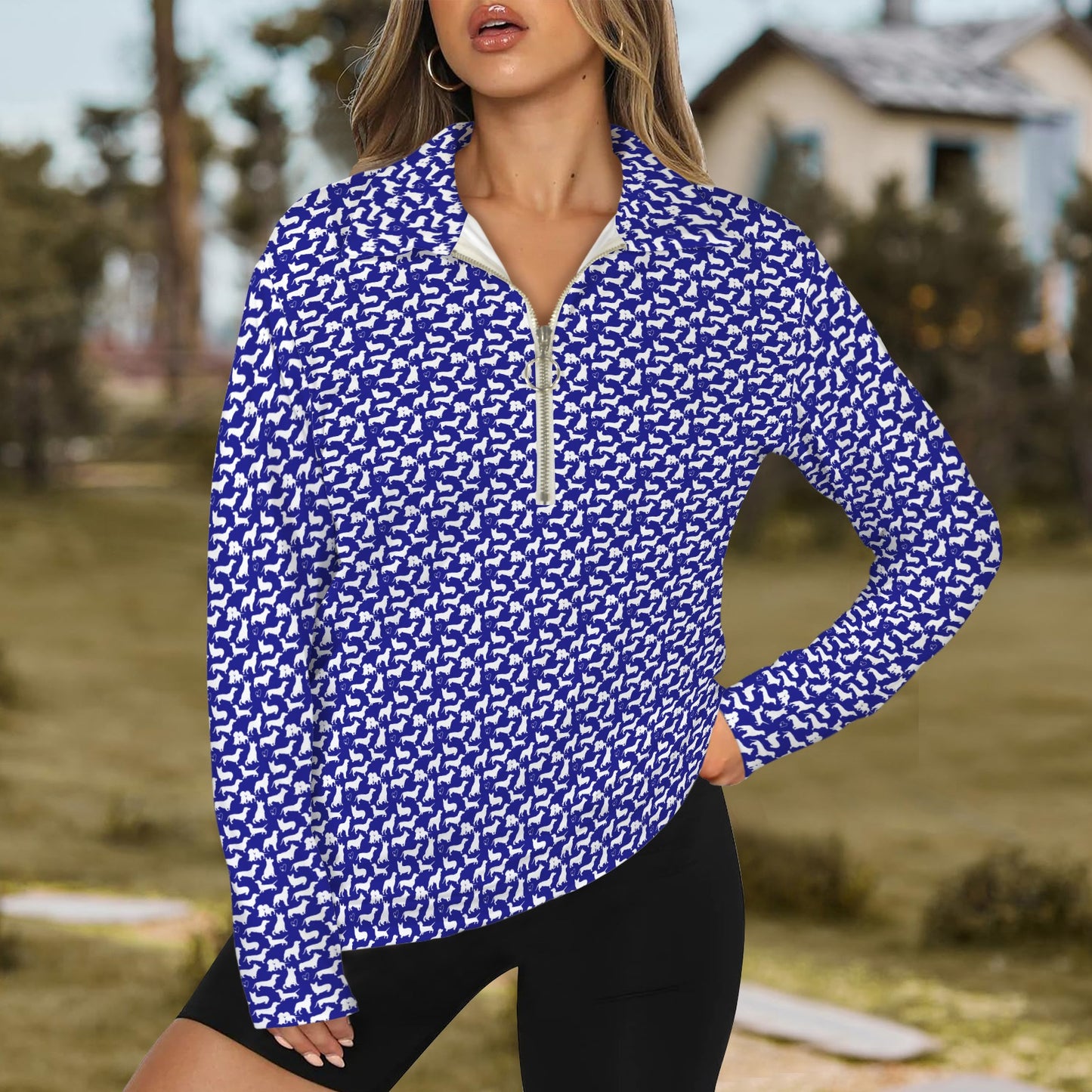 dogs half zip