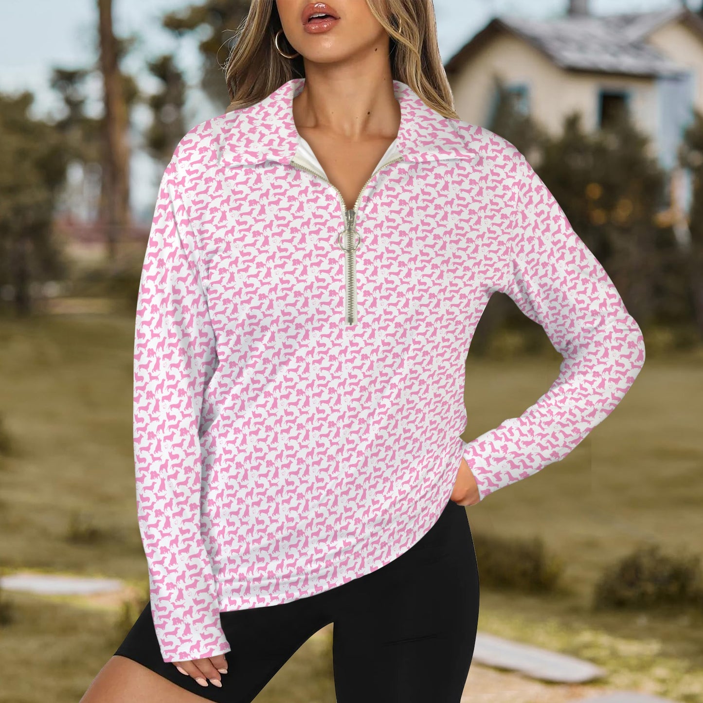 dogs half zip