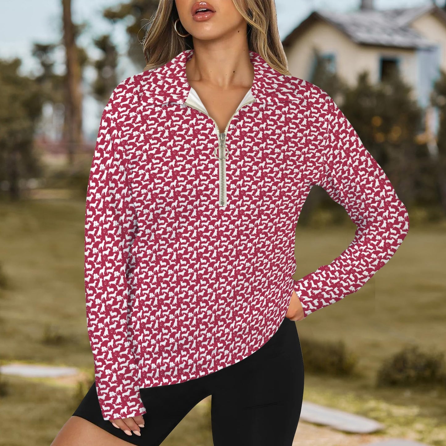 dogs half zip